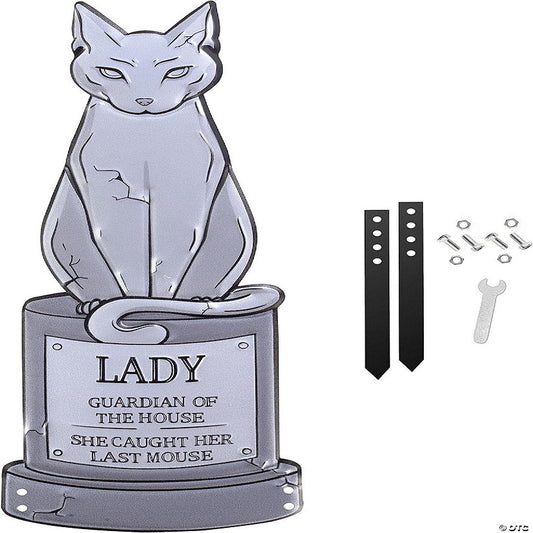 SCS Direct 3D 17" Metal Ghost Tombstone- Lady-Weather Rust Proof, UV Printed-Upgrade Your Halloween Spooky Mansion Party, Haunted Cemetery Lawn Decor | USA Decoration®