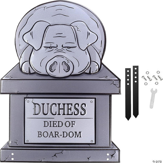 SCS Direct 3D 17" Metal Ghost Tombstone- DUCHESS-Weather Rust Proof, UV Printed-Upgrade Your Halloween Spooky Mansion Party, Haunted Cemetery Lawn Decor | USA Decoration®