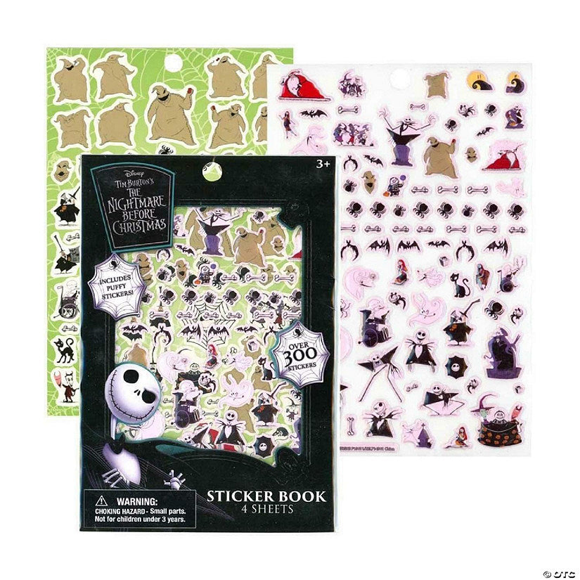 Disney Nightmare Before Christmas Sticker Book 4 Sheets Over 300 Stickers | USA Decoration®