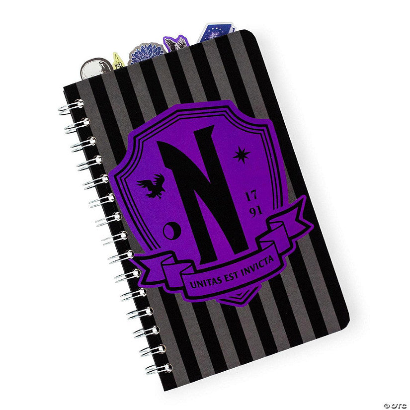 Addams Family Wednesday Nevermore Academy 5-Tab Spiral Notebook With 75 Sheets | USA Decoration®