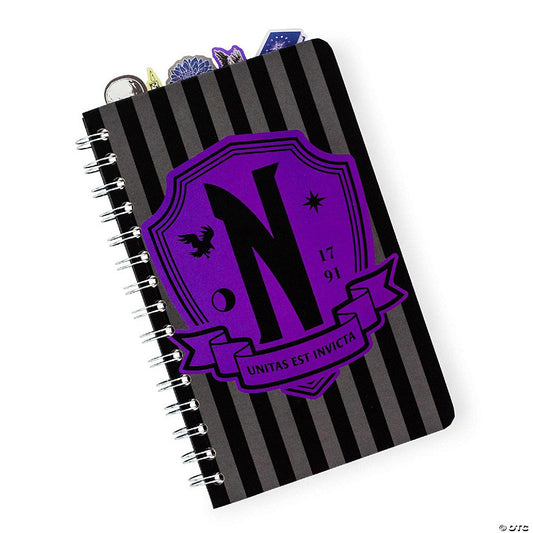 Addams Family Wednesday Nevermore Academy 5-Tab Spiral Notebook With 75 Sheets | USA Decoration®