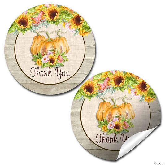 40 Piece(s): AmandaCreation Pumpkin Sunflower & Peony Envelope Seals 40pc. | USA Decoration®