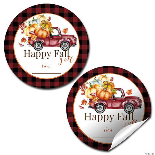 40 Piece(s): AmandaCreation Truck with Pumpkins Envelope Seals 40pc. | USA Decoration®