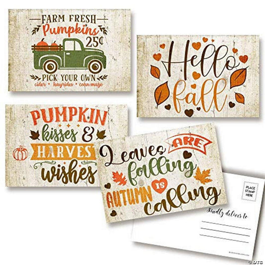 30 Piece(s): AmandaCreation Rustic Pumpkins Postcards 30pc. | USA Decoration®