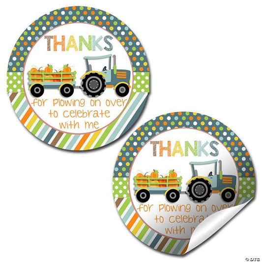 40 Piece(s): AmandaCreation Blue Fall Tractor Stickers 40pcs. | USA Decoration®