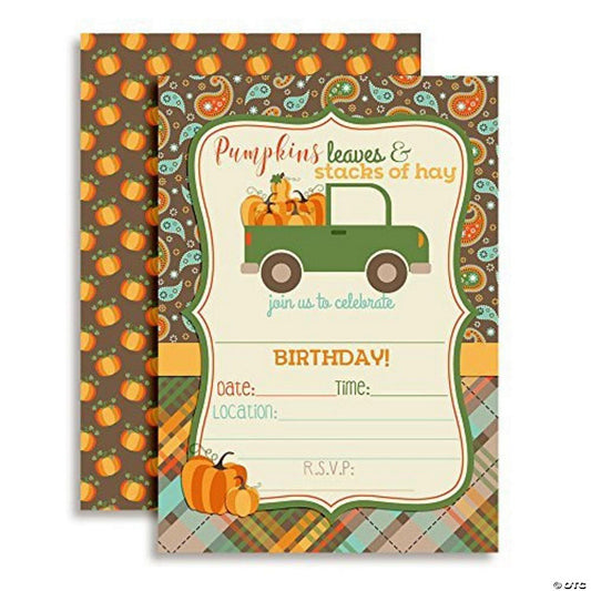 40 Piece(s): Truck Full of Pumpkins Invitations 40pcs. by AmandaCreation | USA Decoration®