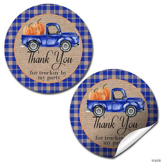 40 Piece(s): AmandaCreation Blue Truck Pumpkins Envelope Seals 40pc. | USA Decoration®