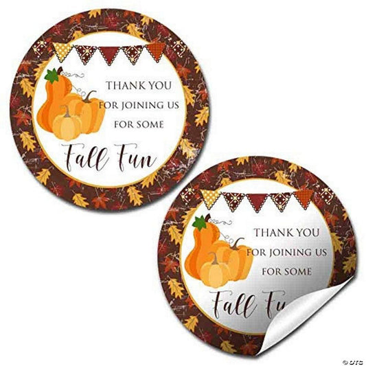 40 Piece(s): AmandaCreation Pumpkins & Burgundy Leaves Envelope Seals 40pc. | USA Decoration®