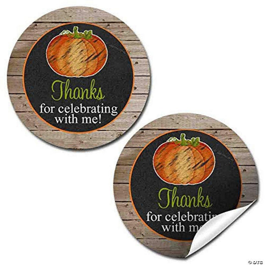 40 Piece(s): AmandaCreation Chalkboard Pumpkin Birthday Stickers 40pcs. | USA Decoration®