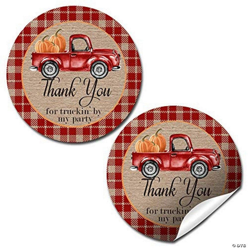 40 Piece(s): AmandaCreation Red Truck Pumpkins Envelope Seals 40pc | USA Decoration®