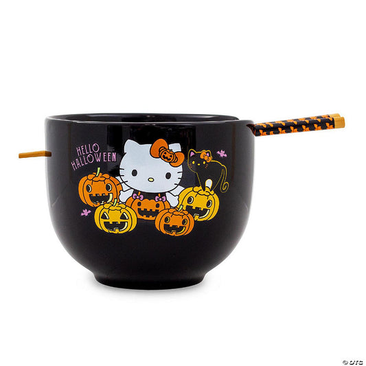 Sanrio Hello Kitty Pumpkins 20-Ounce Ramen Bowl and Chopstick Set | USA Decoration®