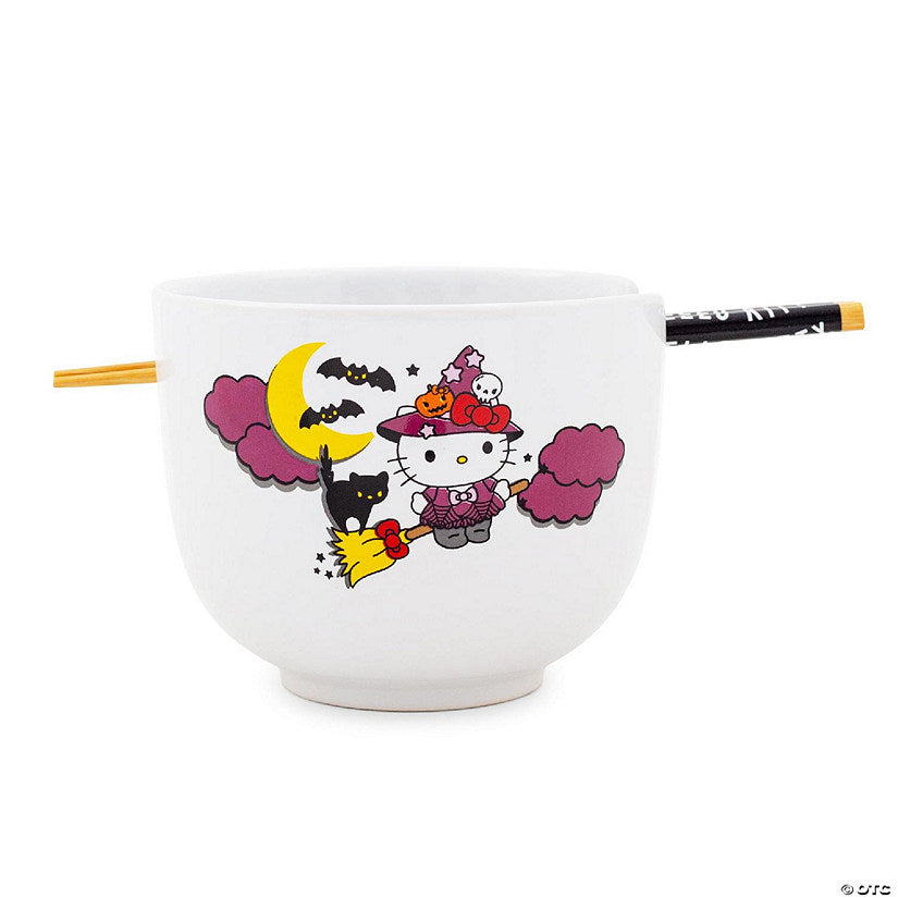 Sanrio Hello Kitty Witch 20-Ounce Ceramic Ramen Bowl and Chopstick Set | USA Decoration®