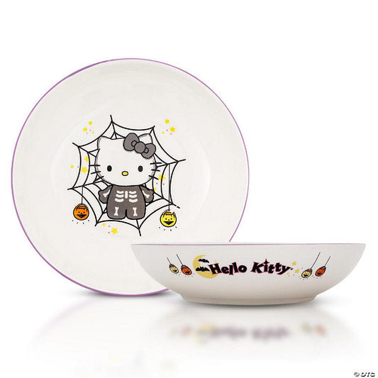Sanrio Hello Kitty Skeleton Web 9-Inch Ceramic Coupe Dinner Bowl | USA Decoration®