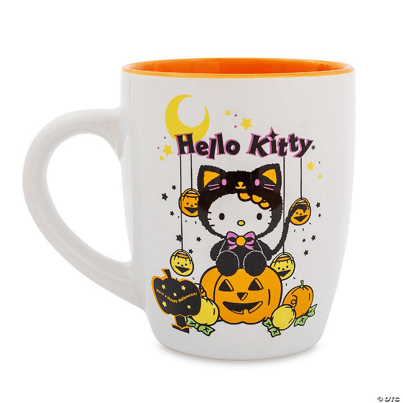 1 Piece(s): Sanrio Hello Kitty Pumpkin Patch Jumbo Curved Ceramic Latte Mug Hold 25 Ounces | USA Decoration®