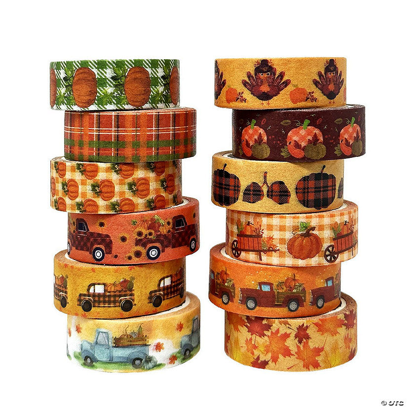 1 Set(s): Wrapables Decorative Washi Tape (12 Rolls), Pumpkin Fun | USA Decoration®