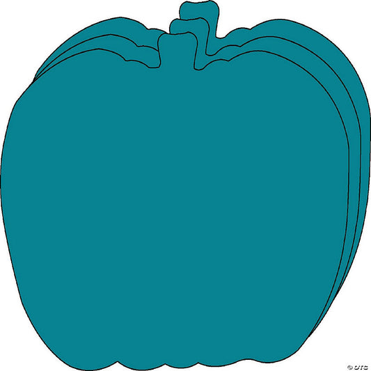15 Piece(s): Creative Shapes Etc. - Super Cut-outs - Single Color Teal Pumpkin 8in x 10in | USA Decoration®