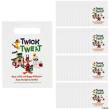 7 1/2" x 10" Bulk 50 Pc. Personalized Halloween Looney Tunes™ Treat Bags halloween