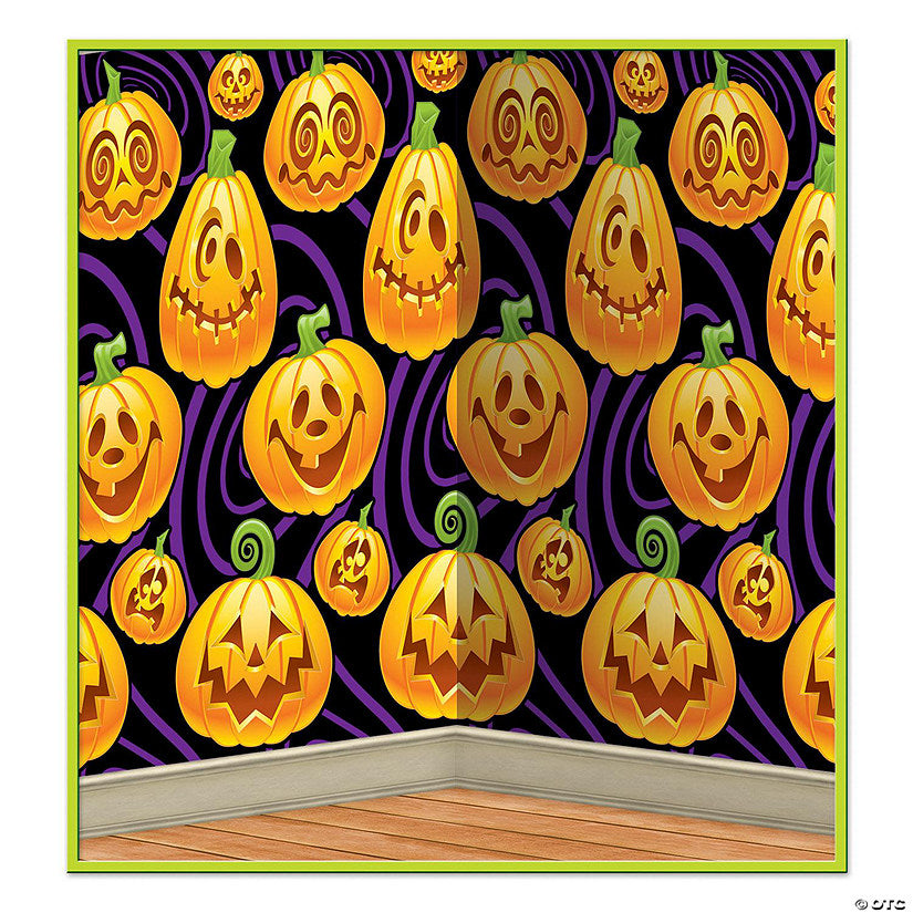1 Set(s): Beistle - Jack-O-Lantern Backdrop - 6 Pack | USA Decoration®