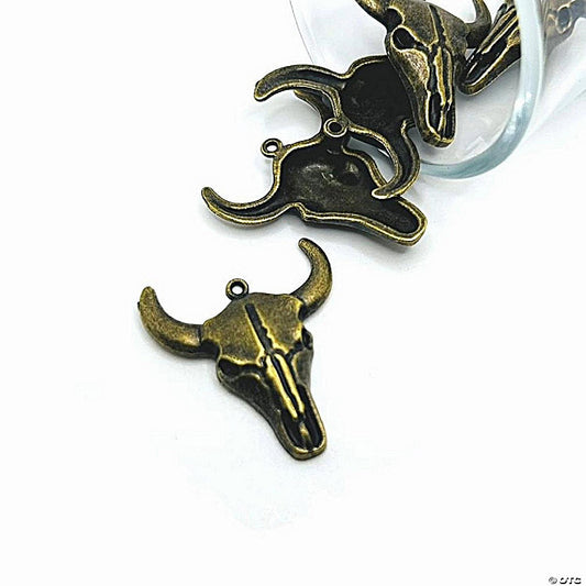 20 Pcs Bronze Steer Cattle Skull Charms