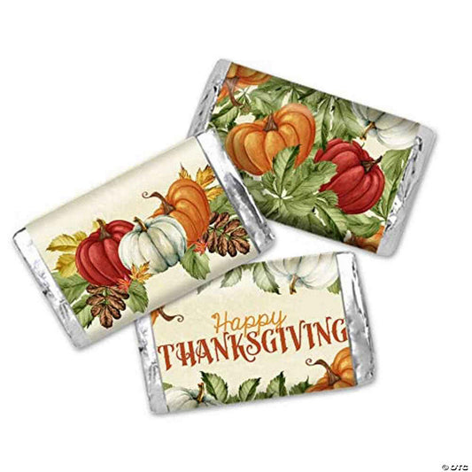 45 Piece(s): AmandaCreation Watercolor Pumpkins Mini Candybar Wrappers 45pc. | USA Decoration®