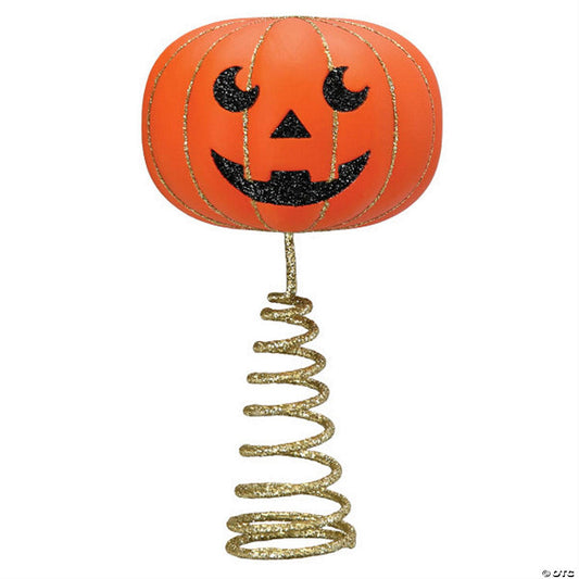 1 Piece(s): Old World Christmas Tree Topper for Halloween, Mini Pumpkin Head, 5.5 Inches | USA Decoration®