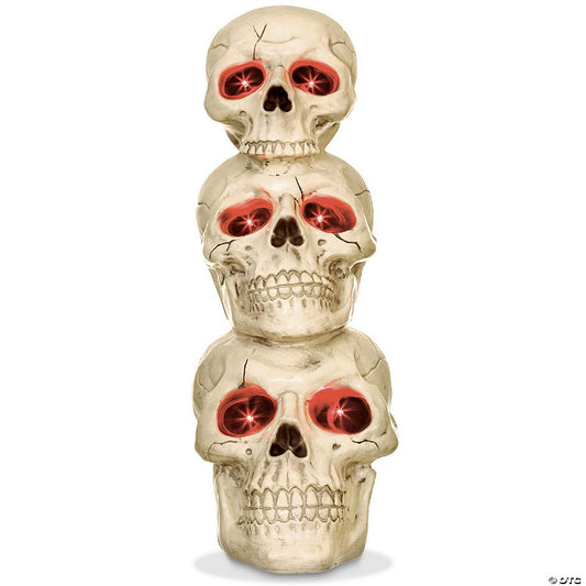 BOO BOX 27.5" Stacking Halloween Skeletons, Scary Halloween Decoration LED Eyes, Sound | USA Decoration®