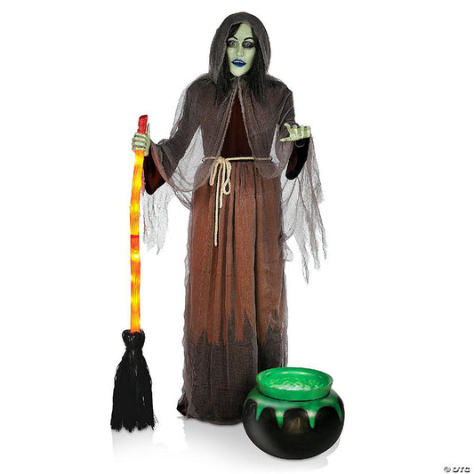 BOO BOX Halloween Animatronic Scary Witch Outdoor Decoration, Sound and Motion Activated | USA Decoration®