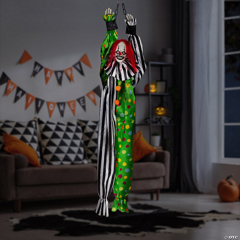 Animated Shaking Clown with Sound Hanging Halloween Decoration - 5' | USA Decoration®