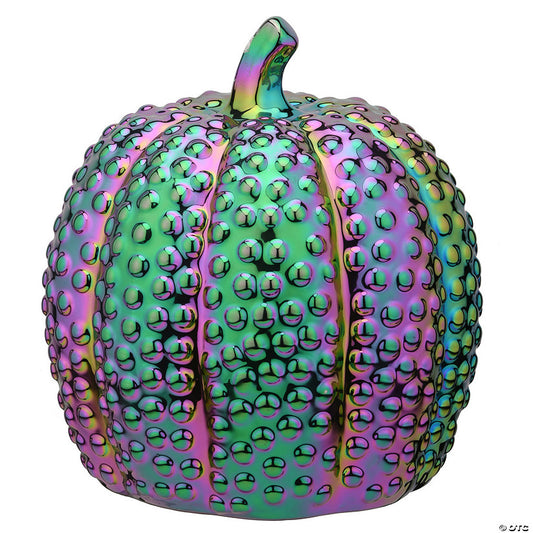 1 Piece(s): National Tree Company 10" Iridescent Pumpkin Decoration | USA Decoration®