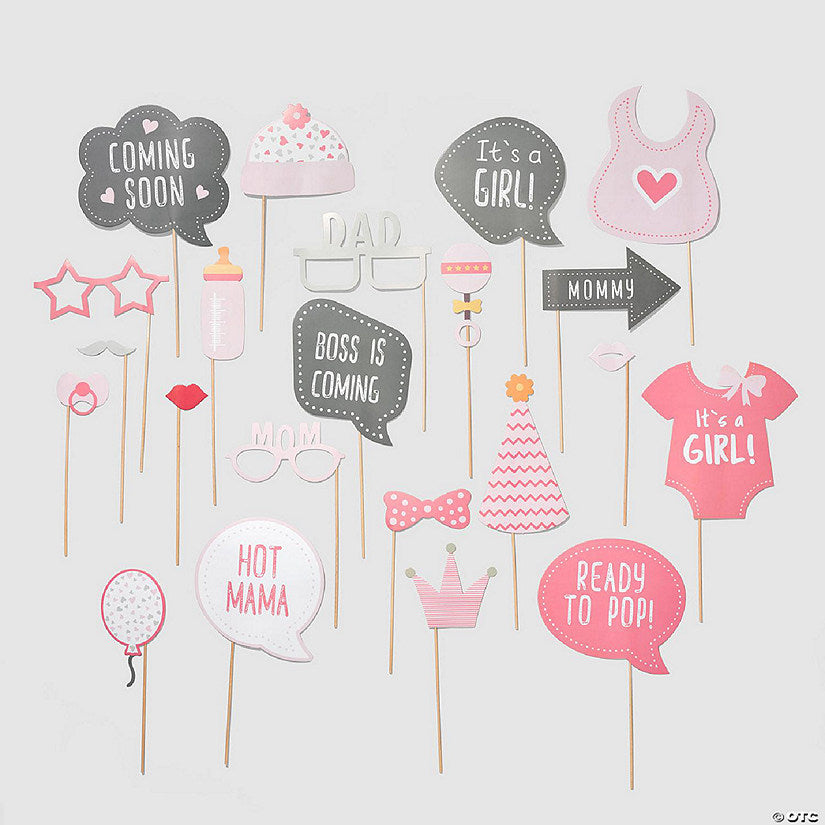 25 Count: Hooray Baby Pink Photo Props - 25 Pieces | USA Decoration®