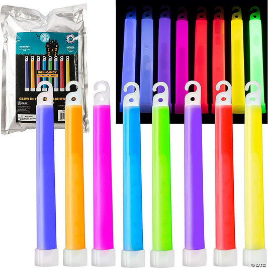 1 Count: SCS Direct 6" Teal Pumpkin Halloween Party 6" Glow Sticks (24 Pack) - Multicolor Necklace w Lanyards - Last up to 10 Hours - Non-Candy Treats | USA Decoration®