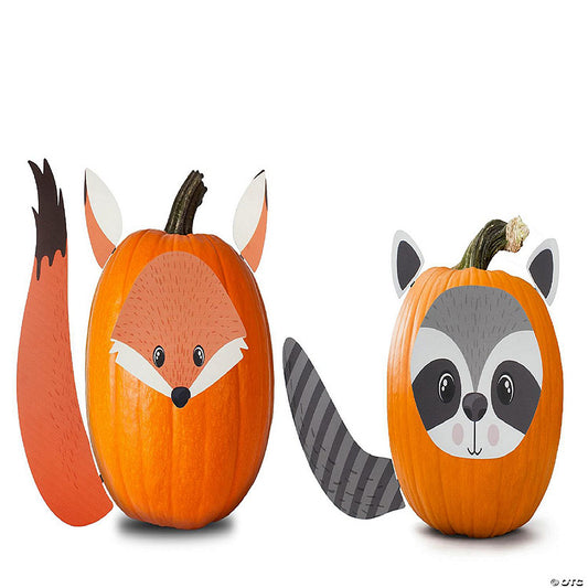 1 Count: Woodland Friends Pumpkin Decorating Kit, 8pc Reusable Metal Accessories | USA Decoration®
