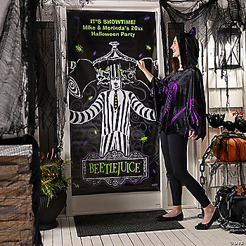 6 ft. Personalized Large Beetlejuice™ Party Door Cover | USA Decoration®