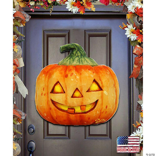 1 Piece(s): Pumpkin Halloween Door Decor by G. DeBrekht | USA Decoration®