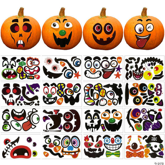 1 Set(s): Wrapables DIY Halloween Mini Pumpkin Face Stickers, 32pcs | USA Decoration®
