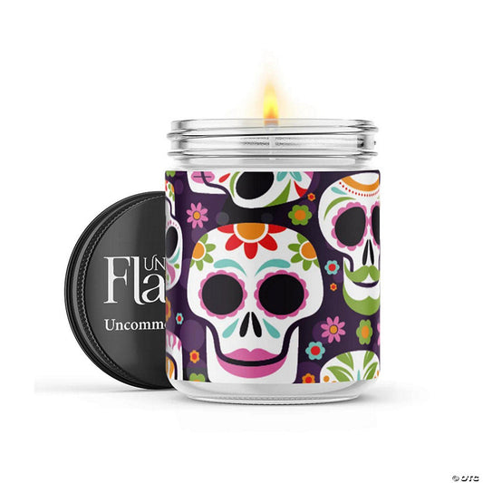 1 Piece(s): Día De Los Muertos Skulls - 22-oz Candle Jar - Vanilla Pumpkin Marshmallow - Uncommon Flame | USA Decoration®