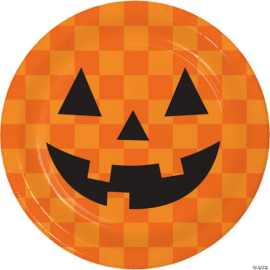 24 Piece(s): Creative Converting Retro Halloween Jack-O-Lantern Paper Dessert Plates, 24 ct | USA Decoration®