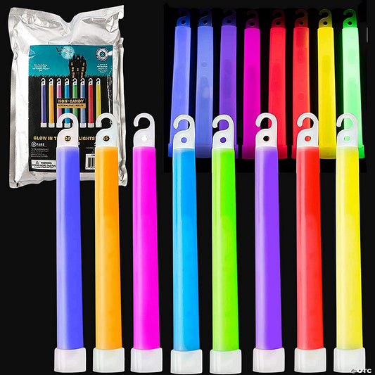 1 Count: Teal Pumpkin Halloween Party 6" Glow Sticks (12 Pack) - Multicolor Necklace w Lanyards - 8 Different Colors For Safe Trick Or Treating Lights, or For Non-Candy | USA Decoration®