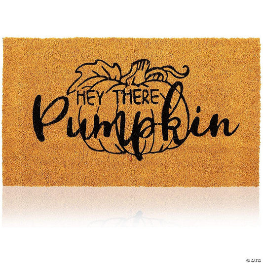 1 Piece(s): Hey Natural Coir Welcome Door Mat, Hey There Pumpkin Fall decor, 30 x 17 Inches | USA Decoration®