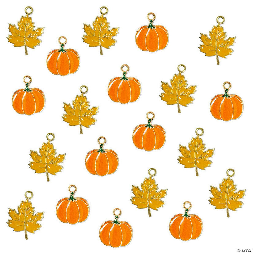 1 Set(s): Wrapables Autumn Pendant Charms for Jewelry Making, (Set of 20), Maple Leaf & Pumpkin | USA Decoration®