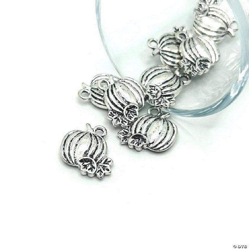 20 Piece(s): 20 Pcs Antique Silver Pumpkin Charms | USA Decoration®