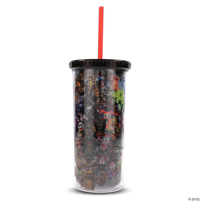 Five Nights At Freddy's Collage 20-Ounce Carnival Cup With Lid and Straw | USA Decoration®