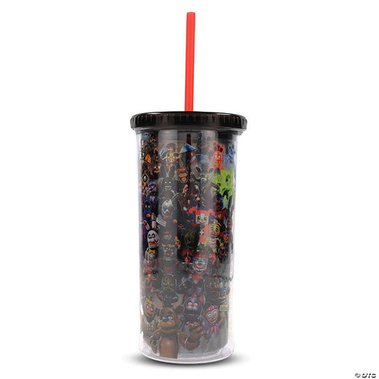 Five Nights At Freddy's Collage 20-Ounce Carnival Cup With Lid and Straw | USA Decoration®