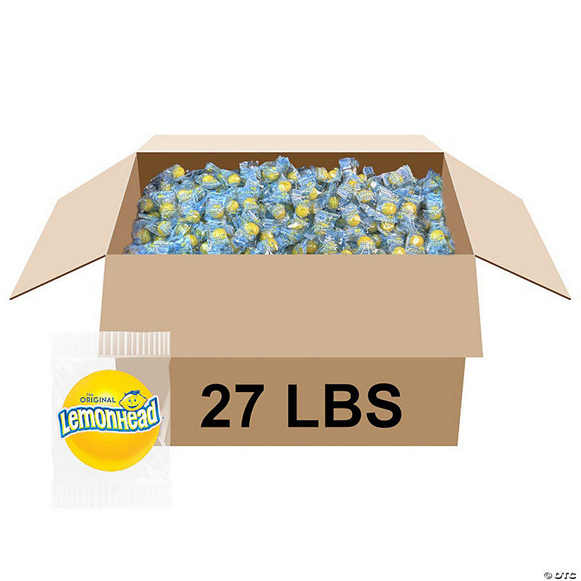 27 lbs. Bulk 1600 Pc. Original Lemonhead Sour Hard Candies | USA Decoration®