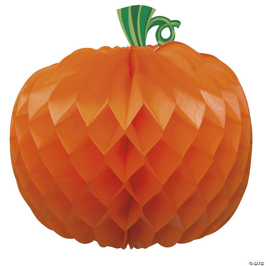 1 Count: Pumpkin Shaped Honeycomb Centerpiece 10.75" x 24 | USA Decoration®