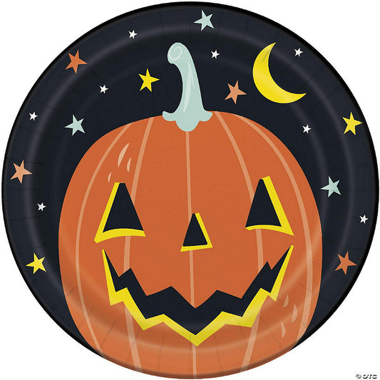 8 Count: Pastel Pumpkin Halloween Round 9" Dinner Plates - 8ct | USA Decoration®