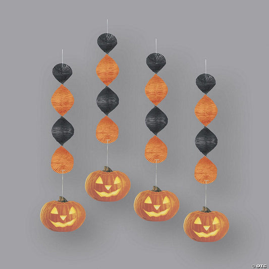 4 Count: Pumpkin Glow 18" Hanging Decoration - 4ct | USA Decoration®