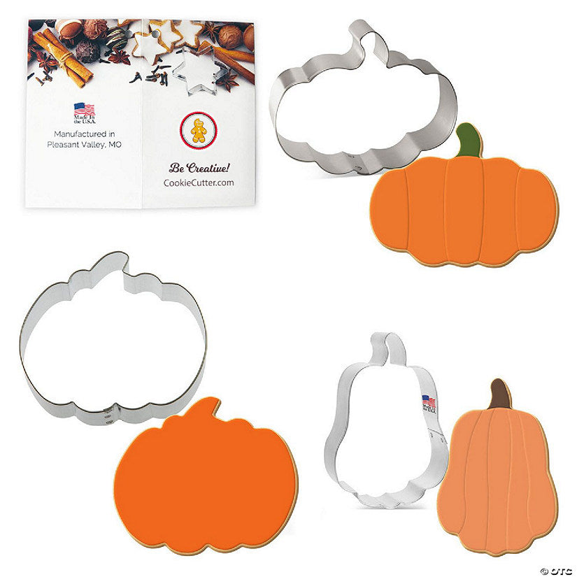 1 Set(s): Pumpkin Cookie Cutter 3 Pc Set HS0442 | USA Decoration®