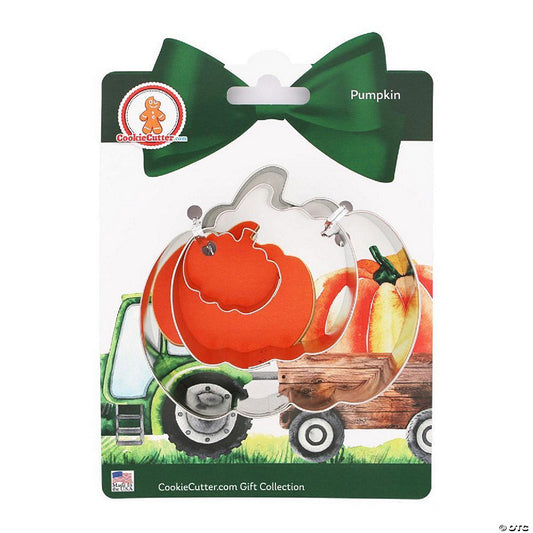 1 Set(s): Pumpkin Nested Cookie Cutter Set 3 Pc GC0111 with a Hang Tag Cookie Recipe Card | USA Decoration®
