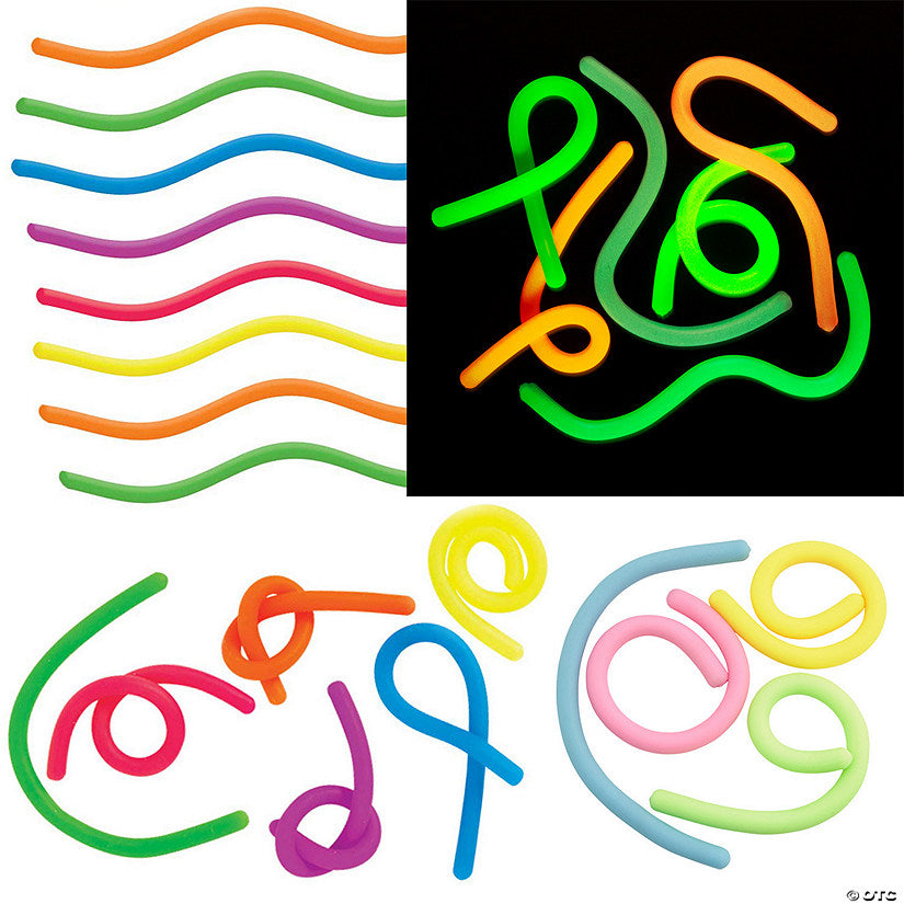 36 Piece(s): 10 1/2" – 11 1/2" Rubber Stretchy Fidget String Toys Assortment Kit - 36 Pc. | USA Decoration®